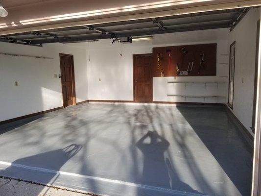 New sheetrock, resurfaced floor