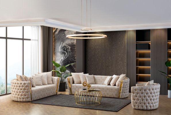 Cream living room set