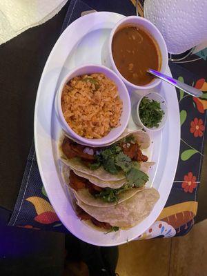 Pastor Taco Rice Charro Beans