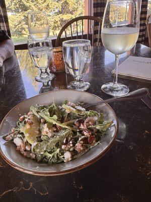Apple and Farrow salad 1/2 order and served with the tastiest maple vinaigrette dressing
