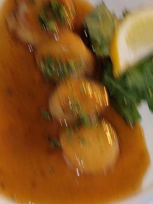 Scallops in Bourbon sauce