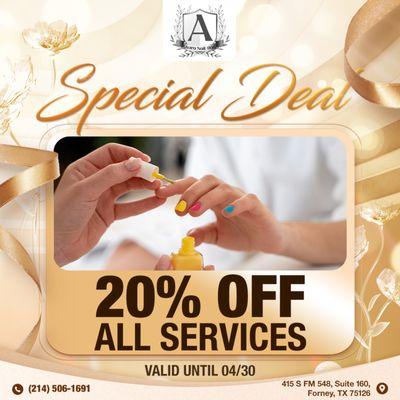 Come visit us at Aura Nail Bar and enjoy our discount:
  : %