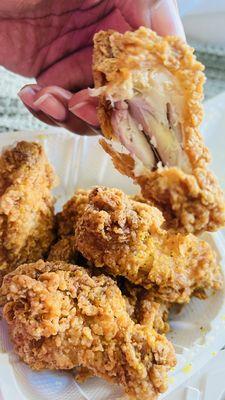 6 piece with wings with lemon pepper seasoning
