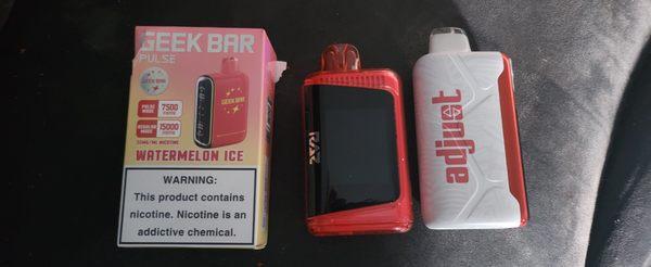 Geek Bar Watermelon Ice just because it says ice does not mean menthol. The 2nd is RAZ watermelon ice, adjust watermelon ice great brand!