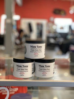 Mane tame classic matte paste to give you a nice hold with a dry look