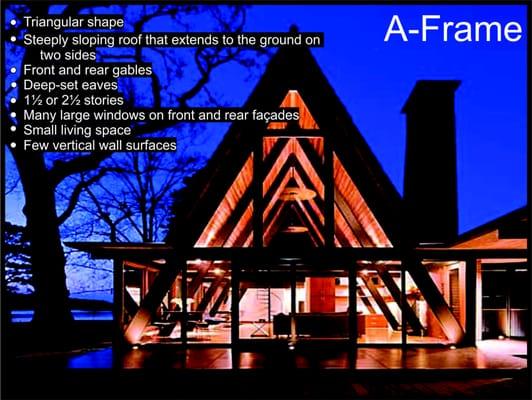 Typical Charateristics of an A-Frame house