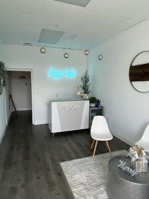 Sugar Life Waxing Salon Reception area a very relaxing area