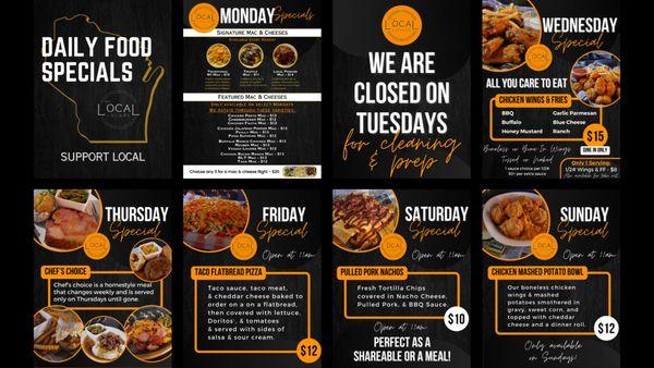 Daily Food Specials 2024