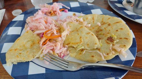The slaw was tangy and perfect with the pupusas.