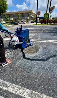 Asphalt Crack Filling Process
