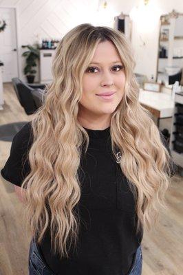 Natural Beaded Row Extensions.