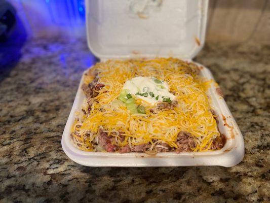 Loaded potato with brisket