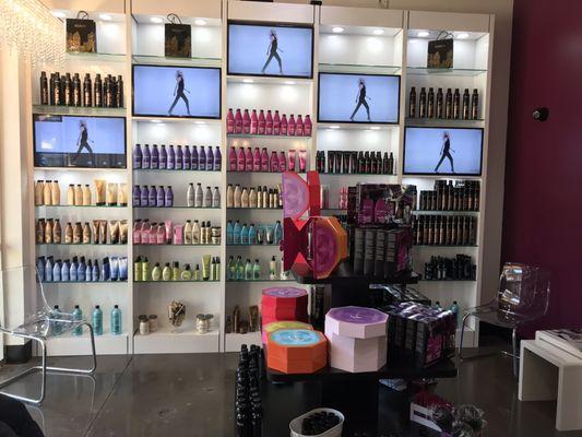 Products for sale. Salon features Redkin & Purology products!