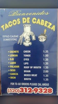 Tacos De Cabeza