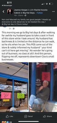 Ran across Facebook and seen this post no wonder they are going out of business this is disgusting.