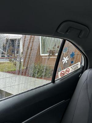 The backseat of the vehicle