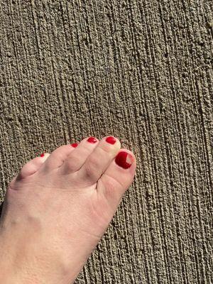 My pedi after 9 hours