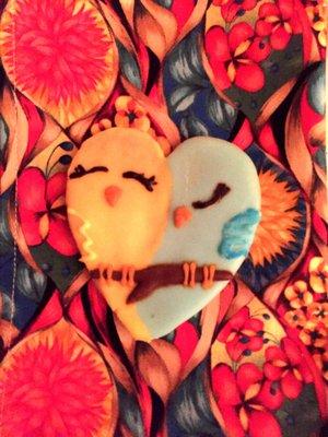 Handmade and hand decorated cookies for the lucky brides' wedding day!