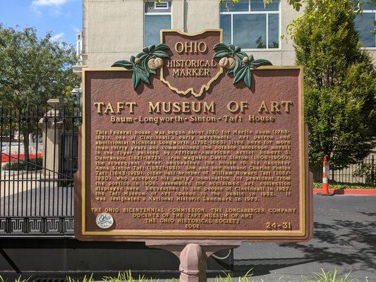 Taft Museum of Art / Robert S. Duncanson Historical Marker