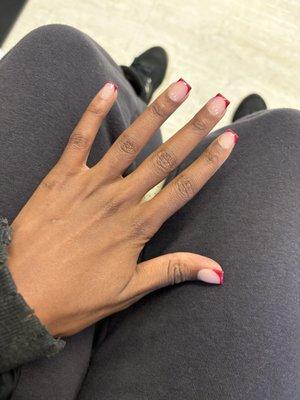 I got these red French tips, I picked it from the fall book.