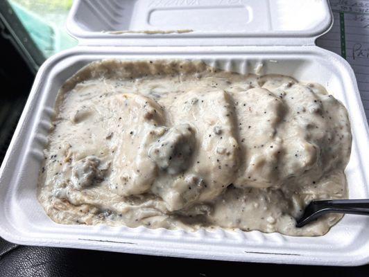 Sausage biscuits and gravy