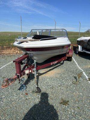 Fully secure, large storage area/large front gate so it's easy to get your boat/rv in and out! Highly recommend!