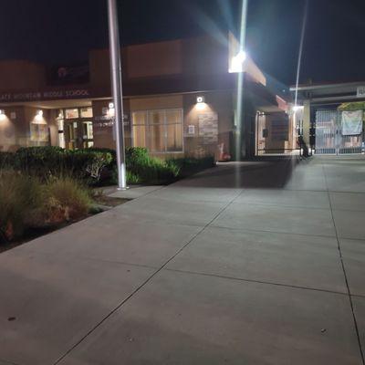 Front office while waiting for 6th grade band show.