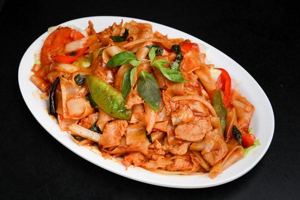 Pad Kee mow ( Spicy noodles)