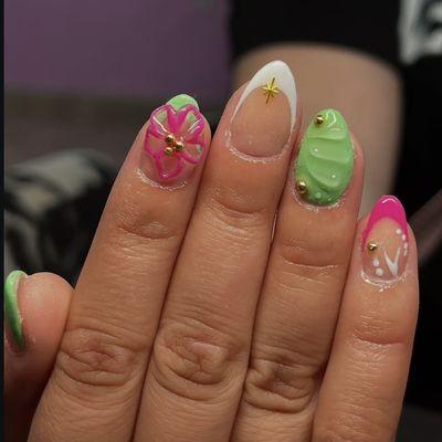 Mini Almond Acrylic Fullset