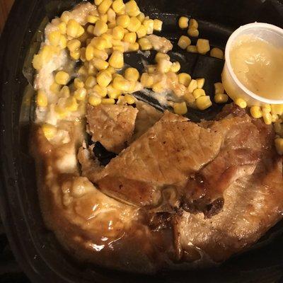 Pork chops - my family had started eating it already, sorry