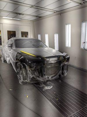 Rolls-Royce wraith fenders being refinished