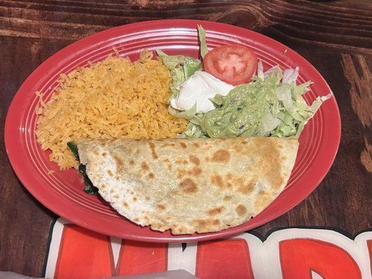 SPINACH & CHEESE QUESADILLA