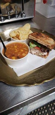 Soup & Sandwich Combo (Chicken Tortilla Soup & Chicken Salad pictured)