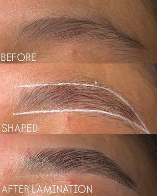 Brow lamination (brow perm)