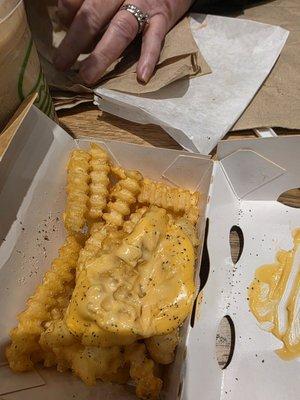 cheese fries at shake shack Fairfax city.