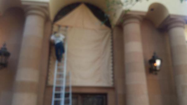 14 feet wide and 21 foot tall opening