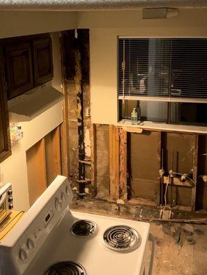 More photos of the kitchen mid renovation. Still deemed "habitable"