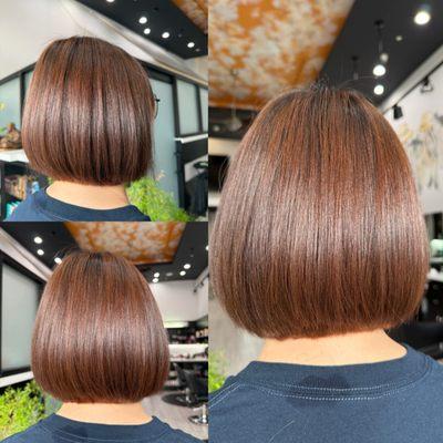 Balayage and bob haircut