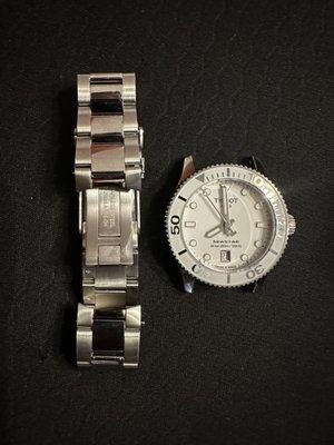 $25. "Charity" link adjustment at Jared. I have to bring it home to attach it myself.