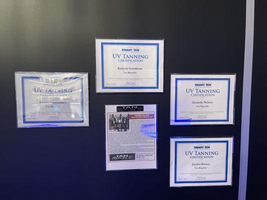 Smart Tan Certifications!