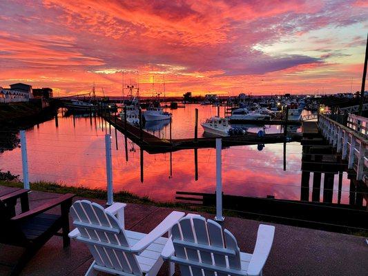 Sunrise from the marina front patio