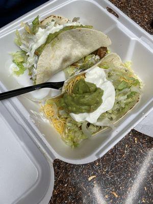 Chicken tacos flour tortillas