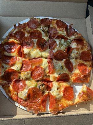 Small Gourmet Pizza 12" (no onions).