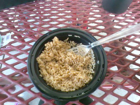 This is what they serve us here... The rice is hard AF and the chicken is more dry and shriveled up than the lunch ladies.