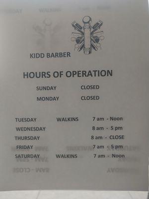 Hours of Operation