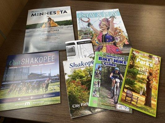 Helpful maps, pamphlets, and guides for things to do in the area available at the visitor center!