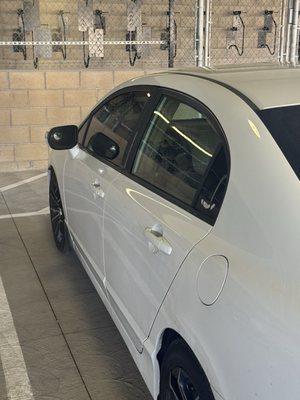 Back left window replaced