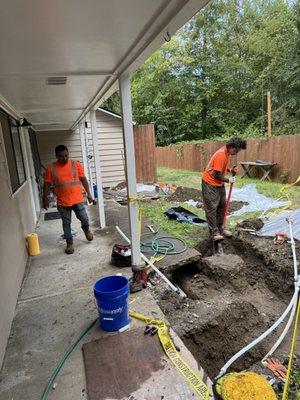 Leo and Jayden correct a complicated waterline system. Right up their alley. Good job guys!!!