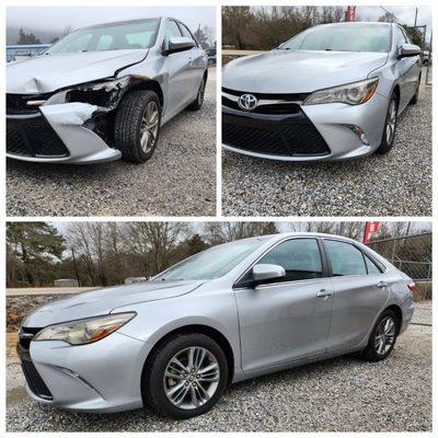 Pictures of an auto repair. Before and After.