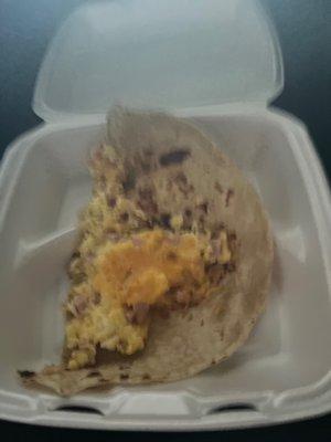 Breakfast ham and egg